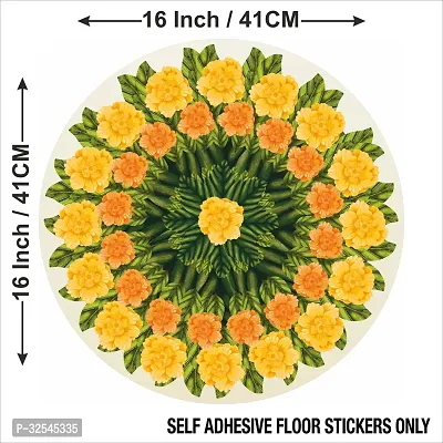 Beautiful Decorative Rangoli Sticker For Puja Room / Holi / Diwali Festivals Home Decoration Self-Adhesive Floor Vinyl Sticker (Size 41x41 CM)-thumb2