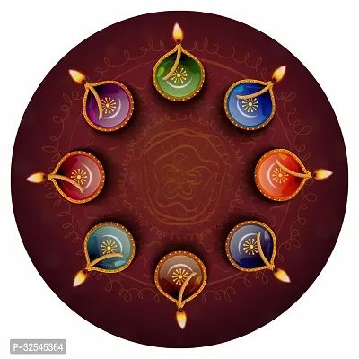 Beautiful Decorative Rangoli Sticker For Puja Room / Holi / Diwali Festivals Home Decoration Self-Adhesive Floor Vinyl Sticker (Size 41x41 CM)-thumb0