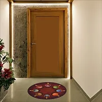 Beautiful Decorative Rangoli Sticker For Puja Room / Holi / Diwali Festivals Home Decoration Self-Adhesive Floor Vinyl Sticker (Size 41x41 CM)-thumb4