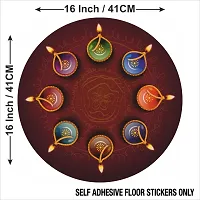 Beautiful Decorative Rangoli Sticker For Puja Room / Holi / Diwali Festivals Home Decoration Self-Adhesive Floor Vinyl Sticker (Size 41x41 CM)-thumb3