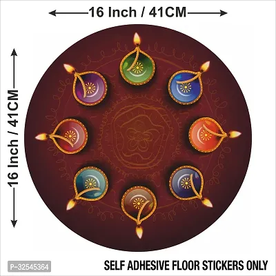 Beautiful Decorative Rangoli Sticker For Puja Room / Holi / Diwali Festivals Home Decoration Self-Adhesive Floor Vinyl Sticker (Size 41x41 CM)-thumb4