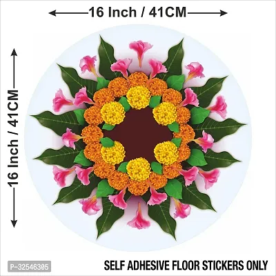 Beautiful Decorative Rangoli Sticker For Puja Room / Holi / Diwali Festivals Home Decoration Self-Adhesive Floor Vinyl Sticker (Size 41x41 CM)-thumb5