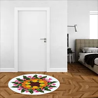 Beautiful Decorative Rangoli Sticker For Puja Room / Holi / Diwali Festivals Home Decoration Self-Adhesive Floor Vinyl Sticker (Size 41x41 CM)-thumb1