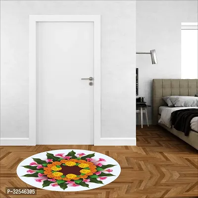 Beautiful Decorative Rangoli Sticker For Puja Room / Holi / Diwali Festivals Home Decoration Self-Adhesive Floor Vinyl Sticker (Size 41x41 CM)-thumb2