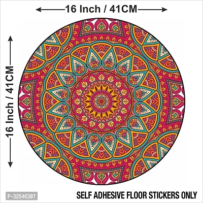 Beautiful Decorative Rangoli Sticker For Puja Room / Holi / Diwali Festivals Home Decoration Self-Adhesive Floor Vinyl Sticker (Size 41x41 CM)-thumb5