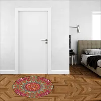 Beautiful Decorative Rangoli Sticker For Puja Room / Holi / Diwali Festivals Home Decoration Self-Adhesive Floor Vinyl Sticker (Size 41x41 CM)-thumb1