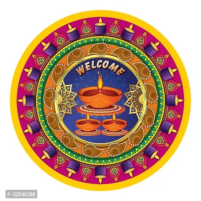 Beautiful Decorative Rangoli Sticker For Puja Room / Holi / Diwali Festivals Home Decoration Self-Adhesive Floor Vinyl Sticker (Size 41x41 CM)