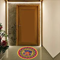 Beautiful Decorative Rangoli Sticker For Puja Room / Holi / Diwali Festivals Home Decoration Self-Adhesive Floor Vinyl Sticker (Size 41x41 CM)-thumb1