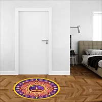 Beautiful Decorative Rangoli Sticker For Puja Room / Holi / Diwali Festivals Home Decoration Self-Adhesive Floor Vinyl Sticker (Size 41x41 CM)-thumb1