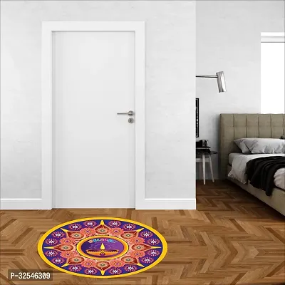 Beautiful Decorative Rangoli Sticker For Puja Room / Holi / Diwali Festivals Home Decoration Self-Adhesive Floor Vinyl Sticker (Size 41x41 CM)-thumb2