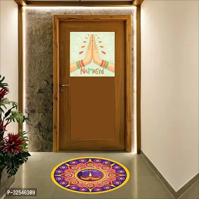 Beautiful Decorative Rangoli Sticker For Puja Room / Holi / Diwali Festivals Home Decoration Self-Adhesive Floor Vinyl Sticker (Size 41x41 CM)-thumb3