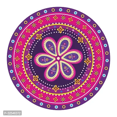 Beautiful Decorative Rangoli Sticker For Puja Room / Holi / Diwali Festivals Home Decoration Self-Adhesive Floor Vinyl Sticker (Size 41x41 CM)