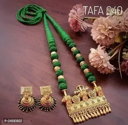 Stylish Green German Silver Agate Jewellery Set For Women-thumb0