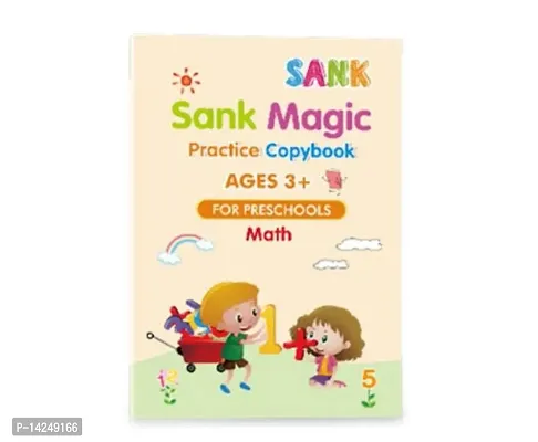 Magic Practice Copybook (4 Books,10 Refill), Number Tracing Book for Preschoolers with Pen, Magic Calligraphy Copybook Set Practical Reusable-thumb3