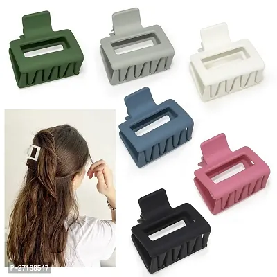 Medium Rectangle Claw Hair Clip Pack Of 6-thumb0