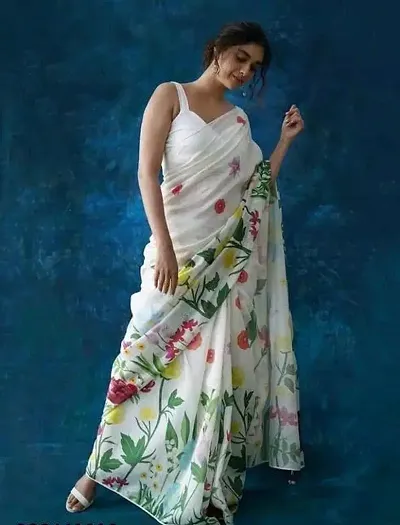  Linen Saree with Blouse piece 