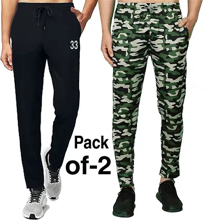 Trendy Spandex Regular Track Pants For Men Pack Of 2