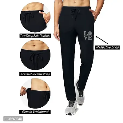 Stylish Black Polyester Solid Regular Track Pants For Men-thumb3