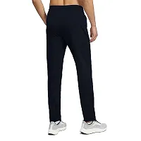 Stylish Black Polyester Spandex Solid Regular Fit Regular Track Pants For Men-thumb2