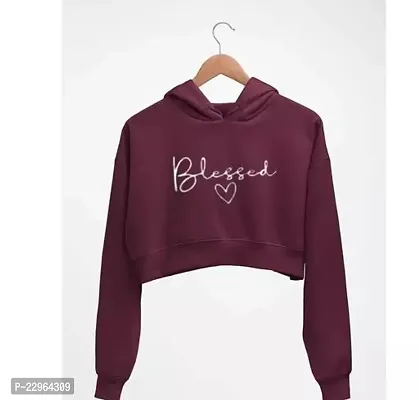 Stylish Maroon Fleece Printed Hoodies For Women