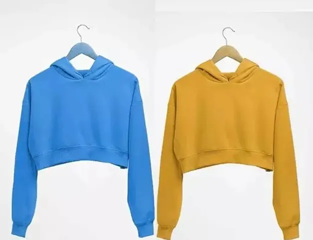 Stylish Multicolured Fleece Hoodies For Women Pack Of 2