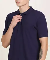 Mens Regular Fit Polo Neck Half Sleeve Solid Casual T-Shirt | Polo T-Shirt for Men-thumb1