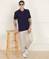 Mens Regular Fit Polo Neck Half Sleeve Solid Casual T-Shirt | Polo T-Shirt for Men-thumb3