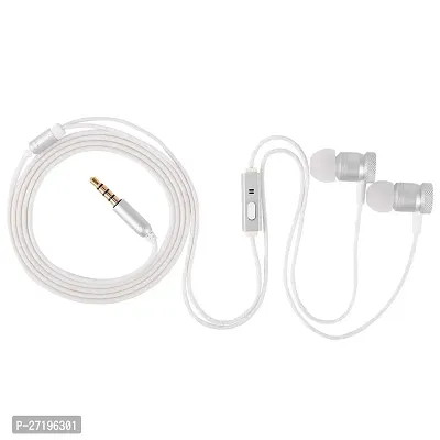 Classic White In-ear Wired - 3.5 MM Single Pin Headphones With Microphone-thumb0