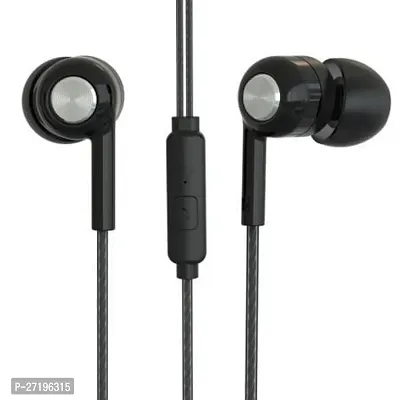 Classic Black In-ear Wired - 3.5 MM Single Pin Headphones With Microphone-thumb0