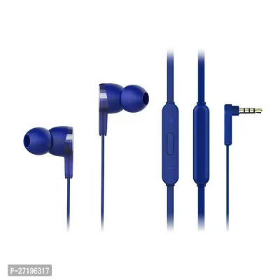 Classic Blue In-ear Wired - 3.5 MM Single Pin Headphones With Microphone