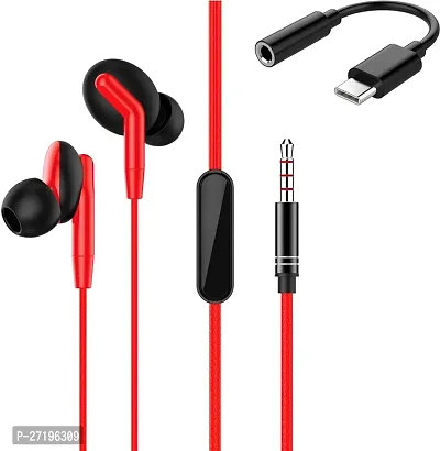 Classic Red In-ear Wired - 3.5 MM Single Pin Headphones With Microphone