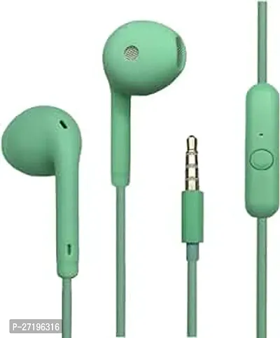 Classic Green In-ear Wired - 3.5 MM Single Pin Headphones With Microphone