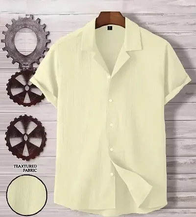 Trendy Solid Regular Fit Short Sleeves Casual Shirt For Men