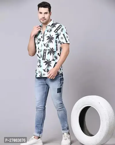 Trendy Multicoloured Cotton Printed Regular Fit Short Sleeves Casual Shirt For Men