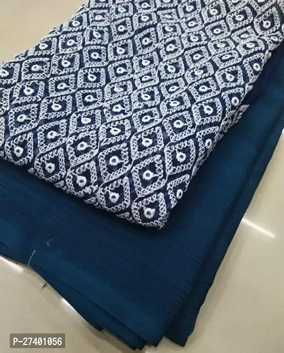 Elegant Blue Georgette Saree With Blouse Piece For Women