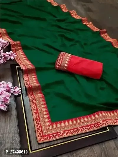 Elegant Green Art Silk Saree With Blouse Piece For Women-thumb0