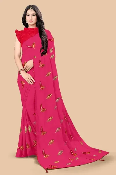 Classic Georgette Saree with Blouse piece For Women