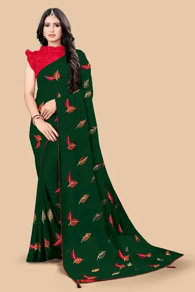 Classic Georgette Saree with Blouse piece For Women