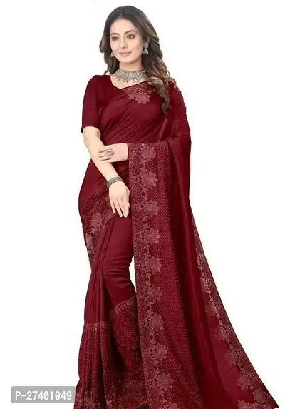 Elegant Maroon Georgette Saree With Blouse Piece For Women