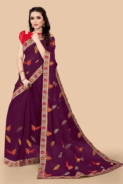 Trending Georgette Saree with Blouse piece 