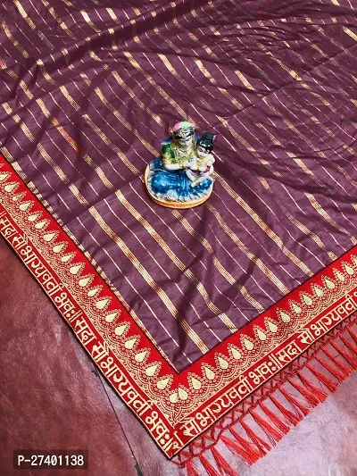 Elegant Purple Silk Blend Saree With Blouse Piece For Women