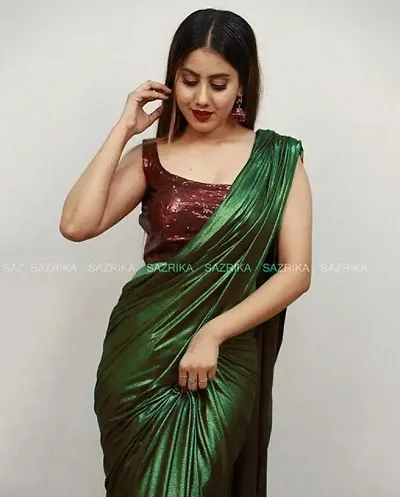 Must Have Lycra Saree with Blouse piece 