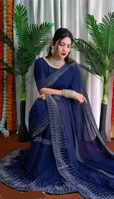 Elegant Chanderi Silk Saree with Blouse piece 