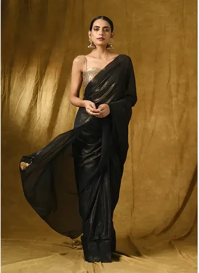 Fancy Lycra Saree With Blouse Piece For Women