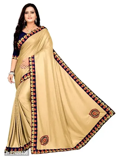 Elegant Beige Art Silk Saree With Blouse Piece For Women