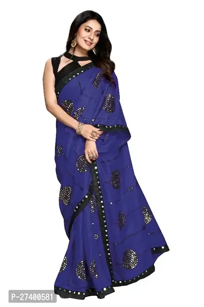 Elegant Blue Art Silk Saree With Blouse Piece For Women