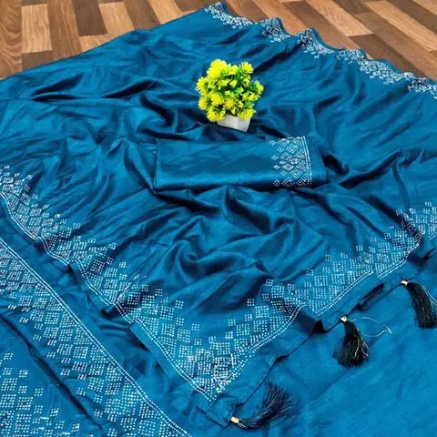 Classic Poly Silk Saree with Blouse Piece for Women