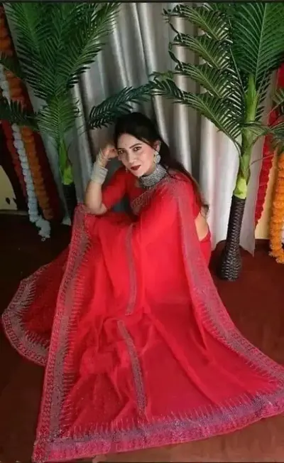 Beautiful Hot Fix Stone (Diamond) Work Desing Opara Silk Saree Pure Sarees For Summer Daily Use Below 300 Designer With Heavy Blouses Net Party Wear Share Wedding Bride Old Ladies Leheng