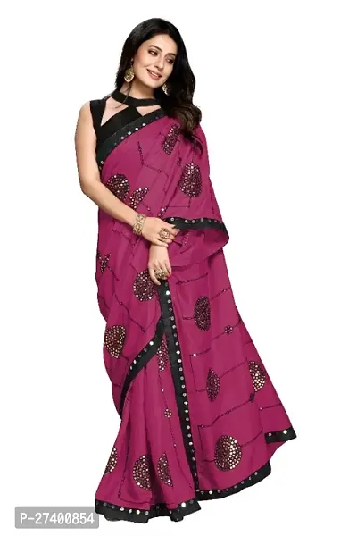 Elegant Magenta Art Silk Saree With Blouse Piece For Women-thumb0