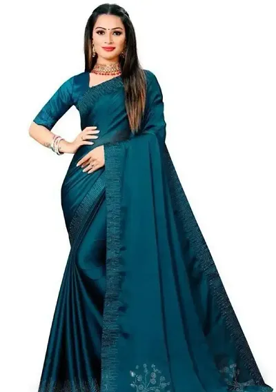 Alluring Satin Saree with Blouse piece 